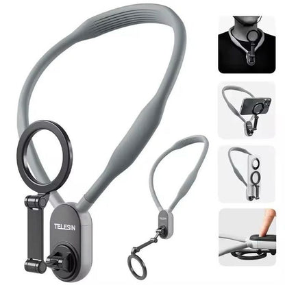 Support magnétique suspendu au cou pour téléphone