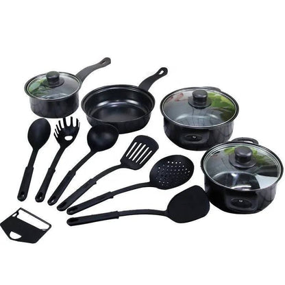Ensemble de Batterie de Cuisine 13 Pcs, Casseroles, Poêles et Ustensiles