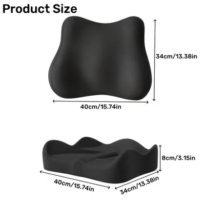 Pack Coussin de Siège + Support Lombaire Voiture — Mousse à Mémoire