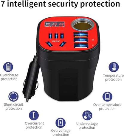 محول كهرباء للسيارة Mulcort 200W – شحن سريع وطاقة أينما كنت