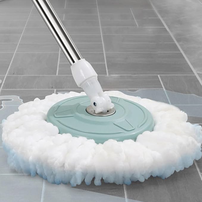 Rotating Mop Microfiber مع دلو من الفولاذ – مسح، عصر، وتنظيف بلمسة واحدة.