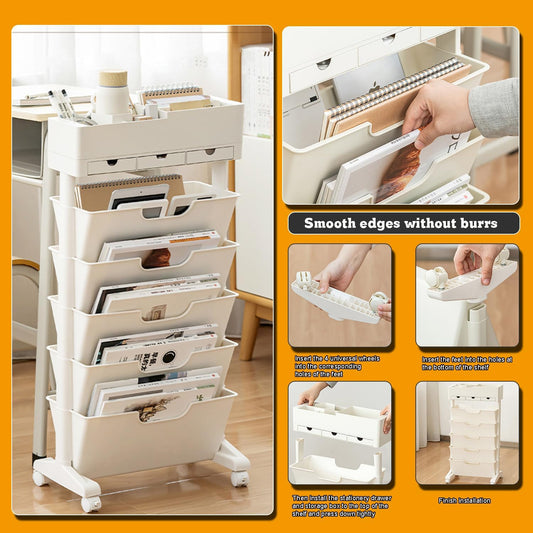 عربة تخزين متنقلة بـ6 طبقات