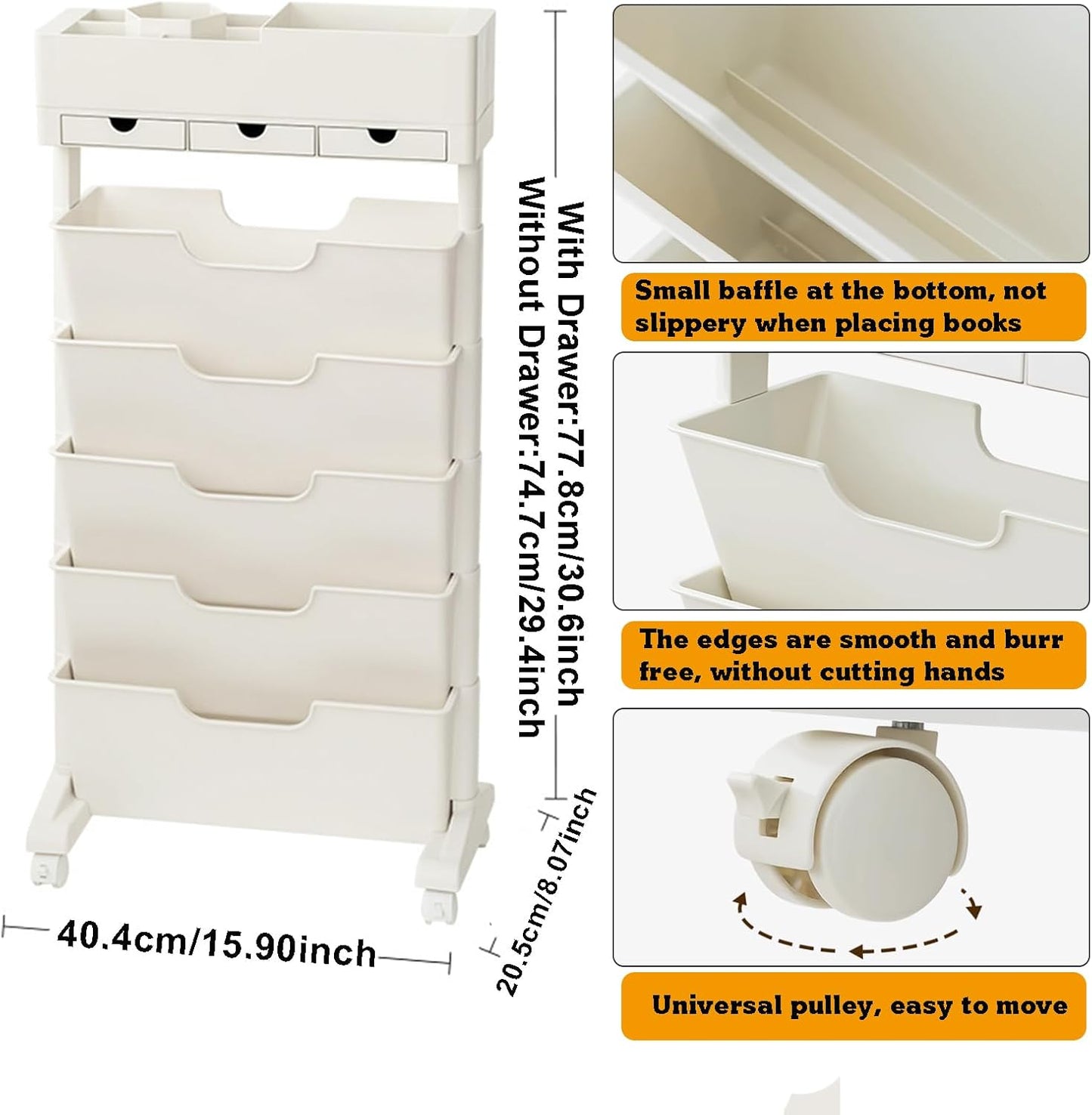 عربة تخزين متنقلة بـ6 طبقات