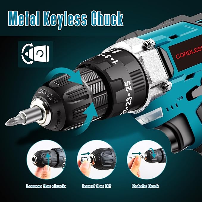 🔧⚡ طقم مفك ومثقاب لاسلكي 21V