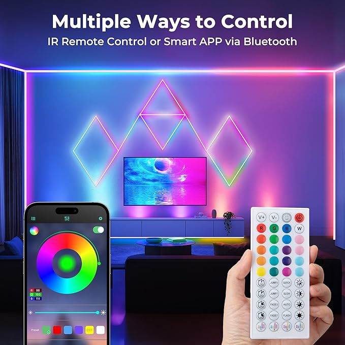 🌈💡 شريط إضاءة LED نيون مرن – تحكم كامل وأجواء ساحرة