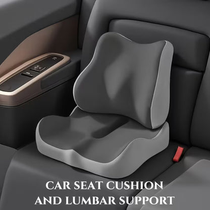 Pack Coussin de Siège + Support Lombaire Voiture — Mousse à Mémoire