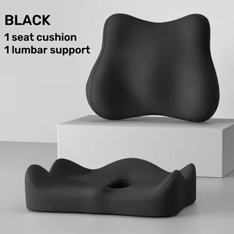 Pack Coussin de Siège + Support Lombaire Voiture — Mousse à Mémoire