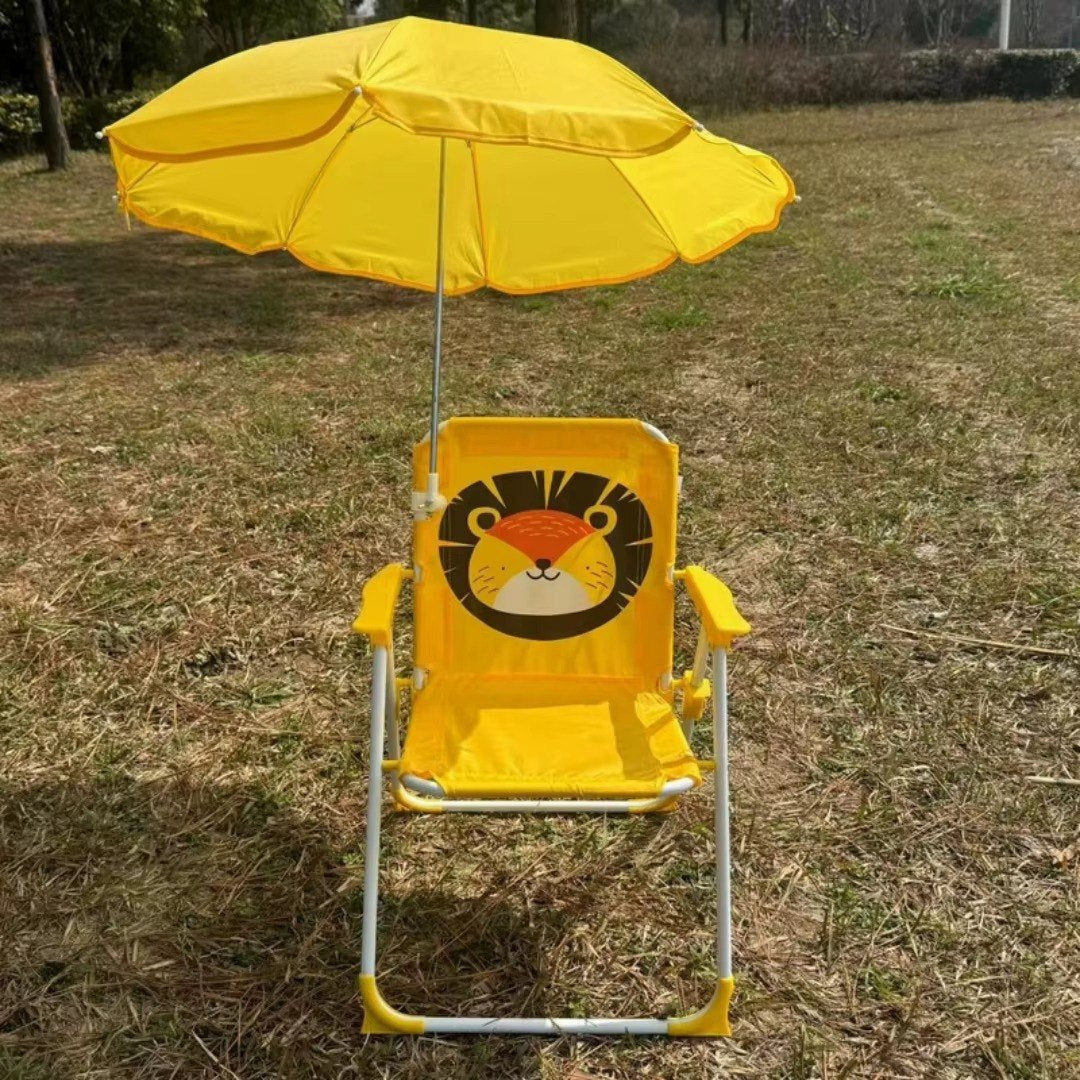 Chaise de Plage Pliante pour Enfant avec Parasol