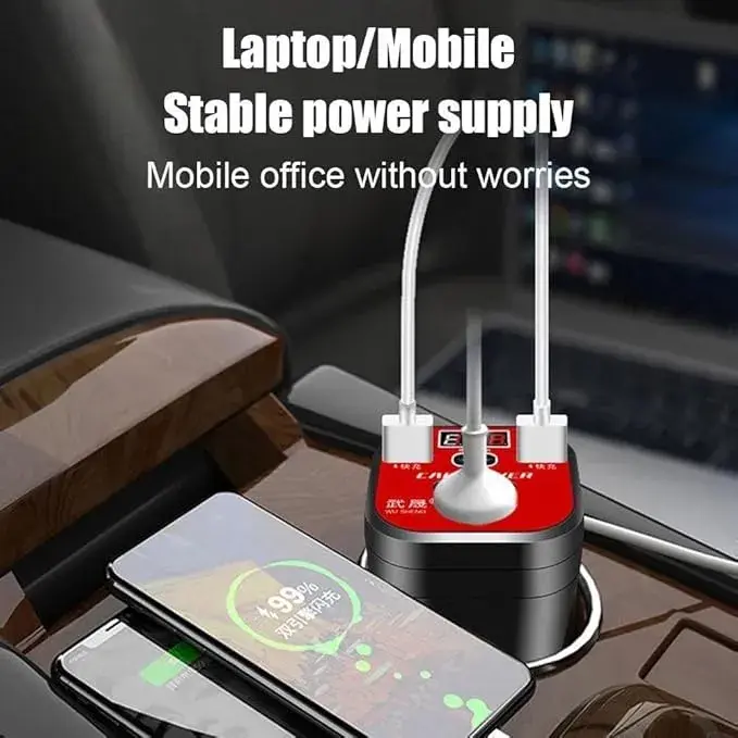 محول كهرباء للسيارة Mulcort 200W – شحن سريع وطاقة أينما كنت