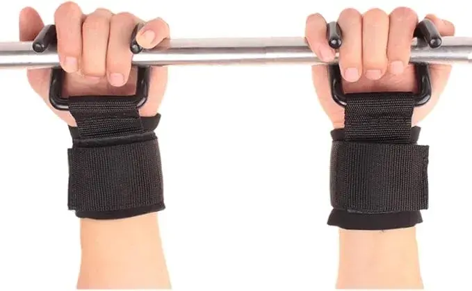 خطافات رفع الأوزان مع أشرطة معصم